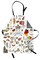 Ambesonne German Apron, Hand Drawn Doodle of German Culture Football Jersey Food Science and Music, Unisex Kitchen Bib with Adjustable Neck for Cooking Gardening, Adult Size, Multicolor